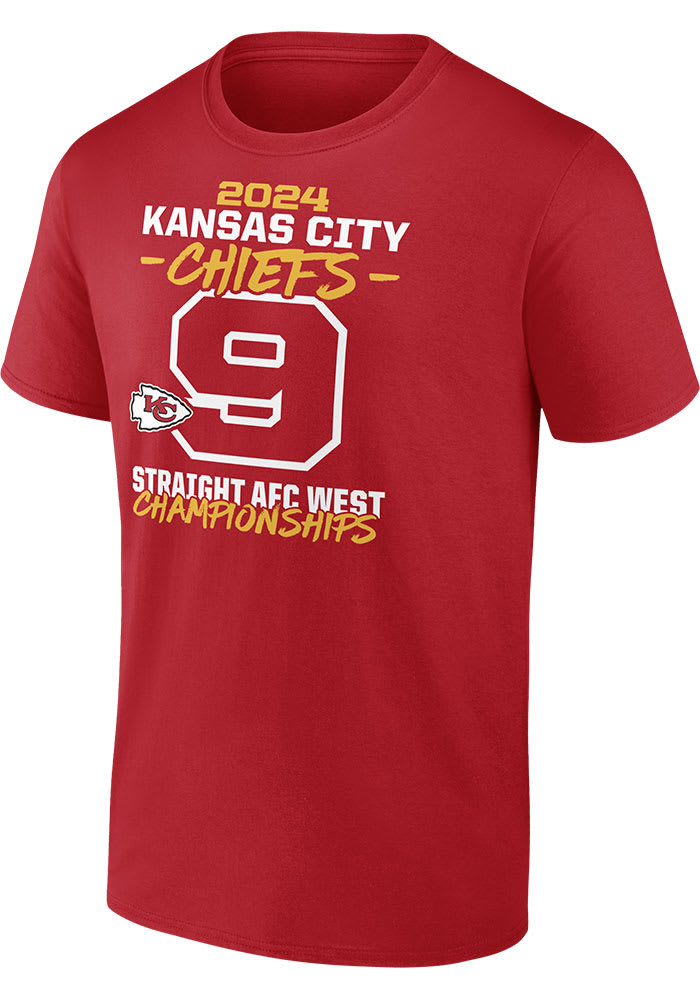 Kansas City Chiefs Red 2024 Division Champs Short Sleeve T Shirt