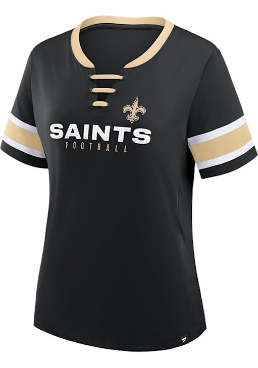 New Orleans Saints Womens BLACK Draw Play Fashion Football Jersey