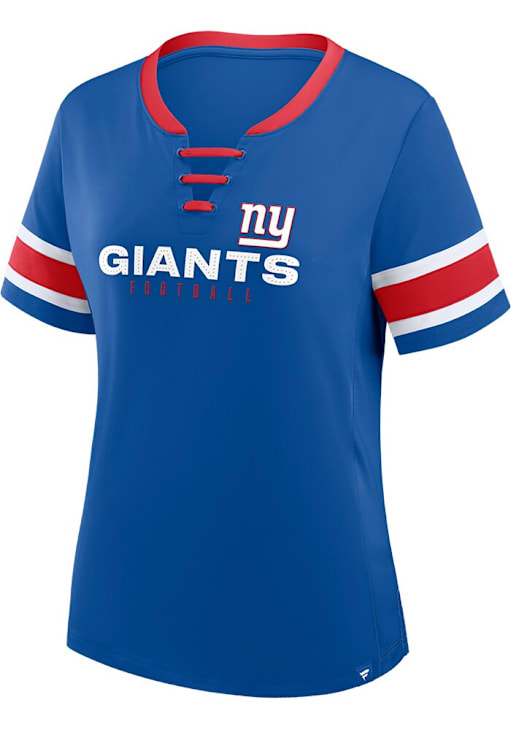 New York Giants Womens BLUE Draw Play Fashion Football Jersey