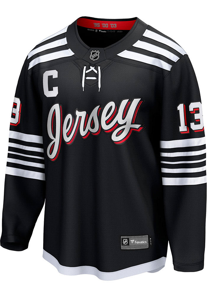 Nico Hischier New Jersey Devils Mens BLACK Alt Hockey Jersey