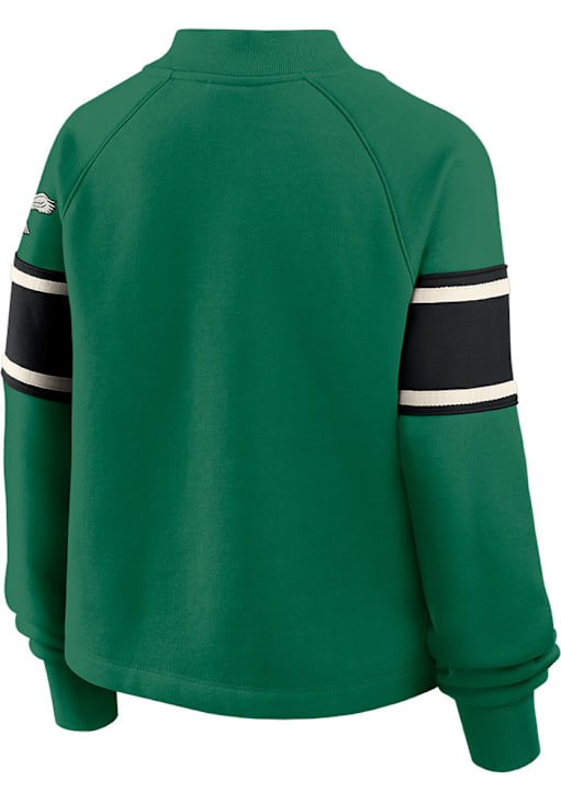 Philadelphia Eagles Womens Kelly Green Toss Sweep Crew Sweatshirt
