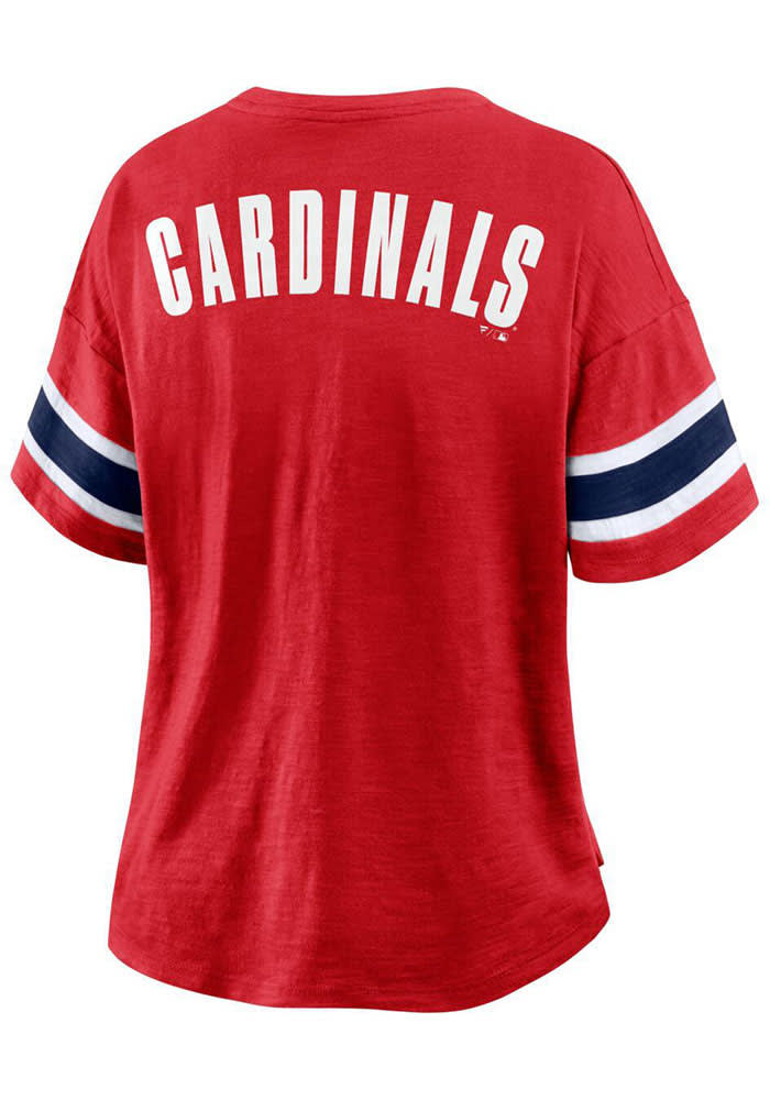 St Louis Cardinals Womens Red Curl Route T-Shirt - 172812251