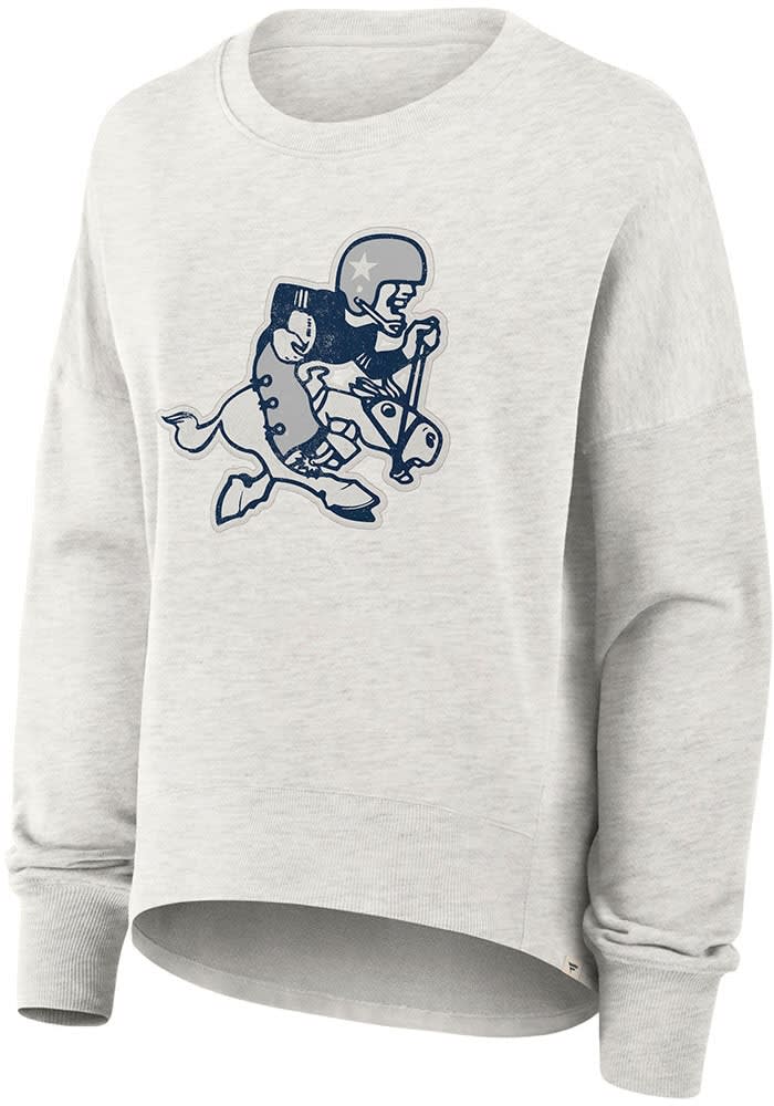 Dallas Cowboys Womens GREY Primary Chain Long Sleeve Crew