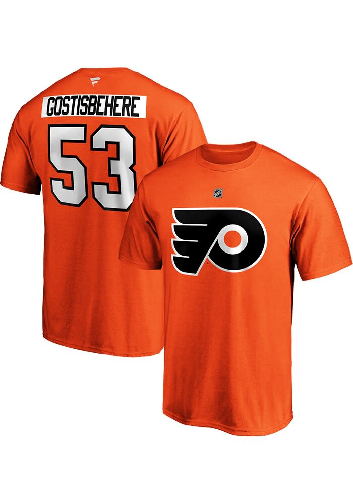 Shayne Gostisbehere Philadelphia Flyers Orange Authentic Stack Short Sleeve Player T Shirt