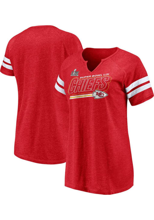 Kansas City Chiefs Womens Red 2024 Super Bowl Participant Cheer Section Short Sleeve T-Shirt