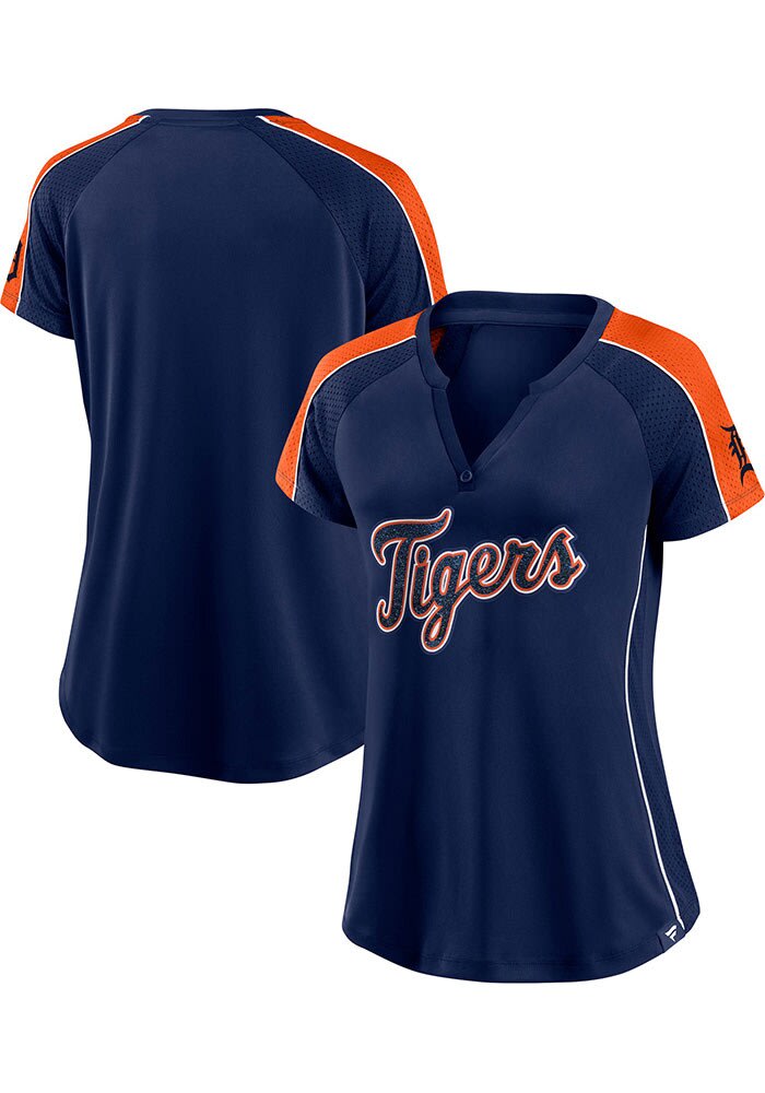 Detroit Tigers Womens Diva Fashion Baseball Jersey Navy Blue