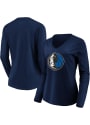 Dallas Mavericks Womens Primary V T-Shirt - Navy Blue