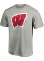 Wisconsin Badgers Primary Logo T Shirt - Grey