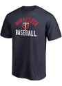 Minnesota Twins Arched Team Baseball T Shirt - Navy Blue