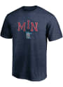 Minnesota Twins State Outline Fashion T Shirt - Navy Blue