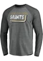 New Orleans Saints Vinatage on the Ropes Raglan Fashion T Shirt - Charcoal