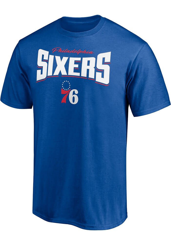 Philadelphia 76ers ROYAL Team Name Short Sleeve T Shirt - 17284745