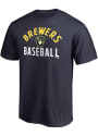 Milwaukee Brewers Arched Team Baseball T Shirt - Navy Blue