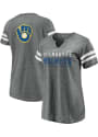 Milwaukee Brewers Womens Raglan T-Shirt - Grey