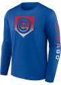 Chicago Cubs Nike ICONIC COTTON CLEAR SIGN LS T Shirt - Blue