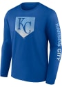 Kansas City Royals ICONIC COTTON CLEAR SIGN LS T Shirt - Blue