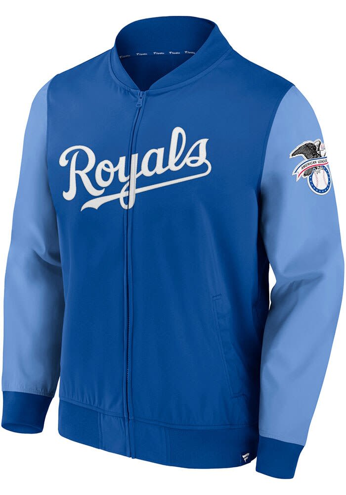 Nike Kansas City Royals Mens ROYAL ICONIC WOVEN BOMBER Style Track