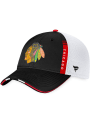 Chicago Blackhawks 2022 Authentic Pro Draft Trucker Adjustable Hat - Black