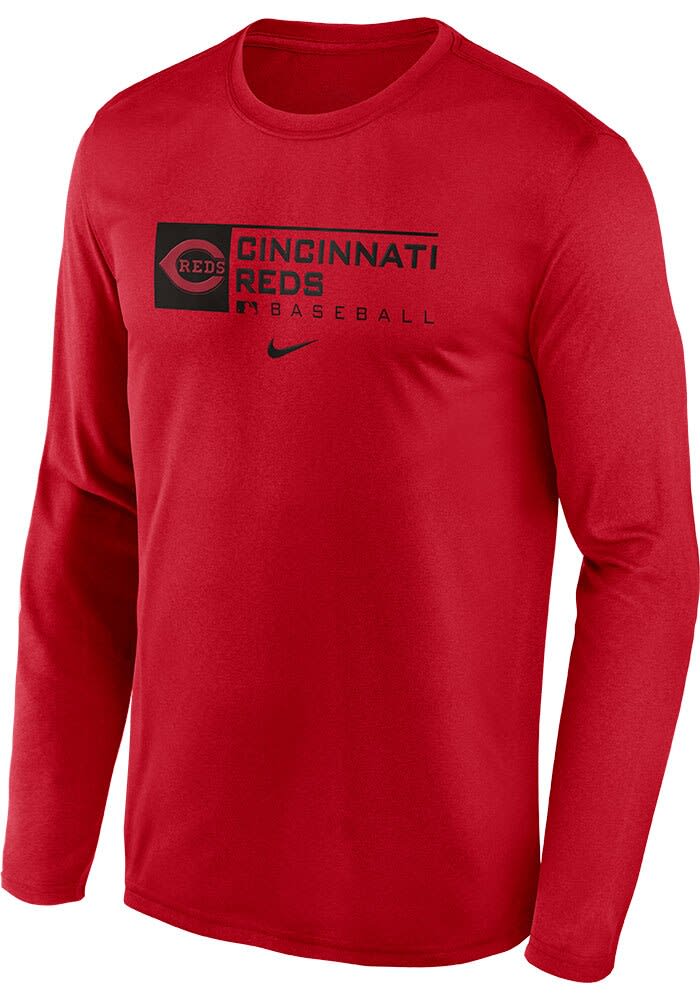 Nike Cincinnati Reds Red TEAM ISSUE LS LEGEND TEE Long Sleeve T