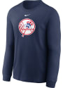 New York Yankees CORE LS T-SHIRT T Shirt - Navy Blue