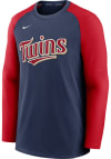 Main image for Nike Minnesota Twins Mens Navy Blue PREGAME CREW TOP Long Sleeve Sweatshirt