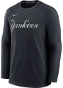 New York Yankees Nike PREGAME CREW TOP Sweatshirt - Navy Blue