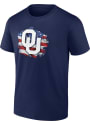 Oklahoma Sooners Banner Wave Short Sleeve Tee T Shirt - Navy Blue