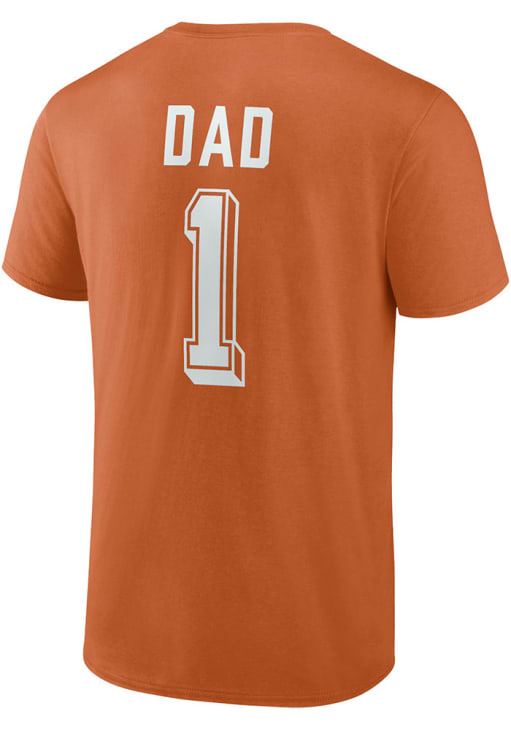 Texas Longhorns Burnt Orange Number One Dad Short Sleeve Tee Short Sleeve T Shirt