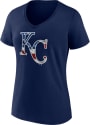 Kansas City Royals Womens Stars and Stripes T-Shirt - Navy Blue