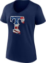 Texas Rangers Womens Stars and Stripes T-Shirt - Navy Blue