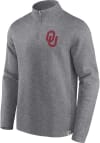 Main image for Oklahoma Sooners Mens Grey Heritage Fleece Vintage Long Sleeve 1/4 Zip Pullover
