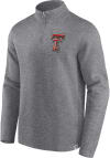Main image for Texas Tech Red Raiders Mens Grey Heritage Fleece Vintage Long Sleeve 1/4 Zip Pullover