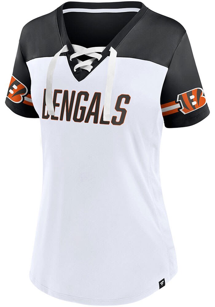 Cincinnati Bengals Womens WHITE Dueling Fashion Football Jersey