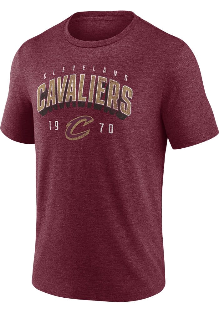 Cleveland Cavaliers Maroon Tri Blend Wordmark Short Sleeve Fashion T Shirt