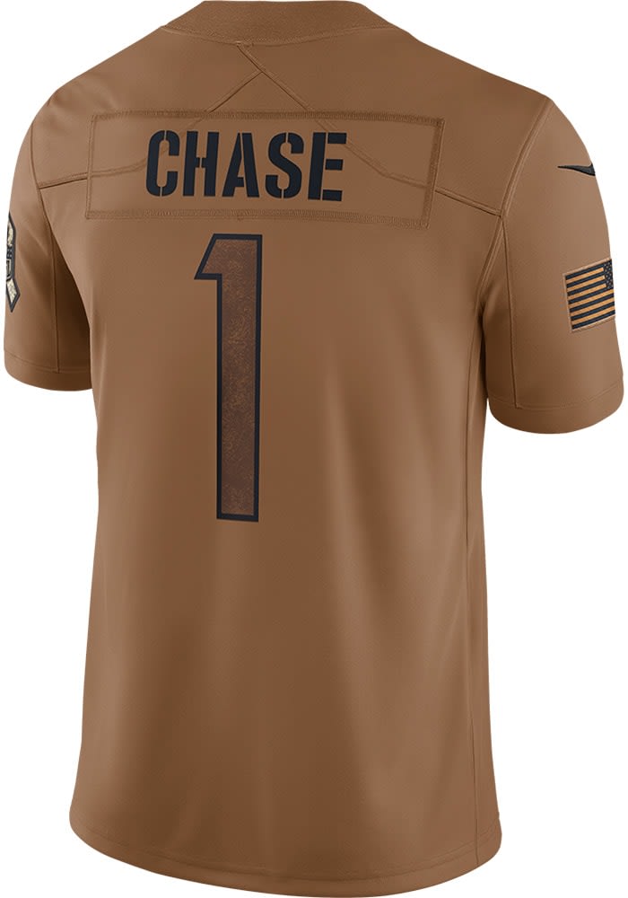 Ja Marr Chase Nike Cincinnati Bengals Mens Brown Salute To Service Limited Football Jersey