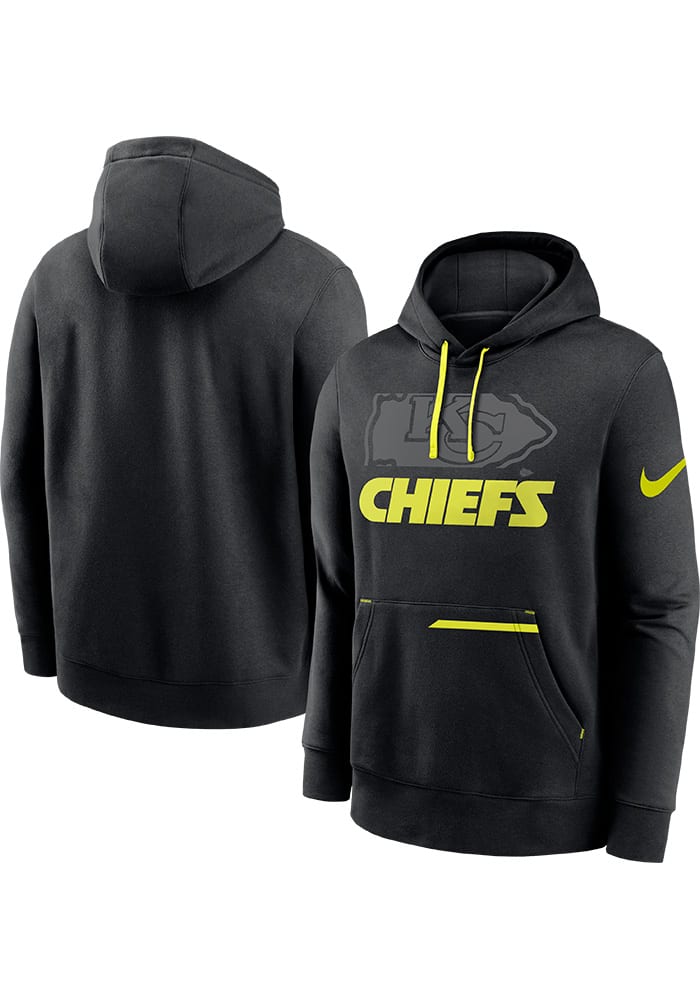 Nike Kansas City Chiefs Mens Black Volt Long Sleeve Hoodie