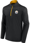 Main image for Pittsburgh Steelers Mens Black Defender Streaky Long Sleeve Qtr Zip Pullover