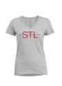 St Louis Womens Grey Arrow Initials Short Sleeve T Shirt