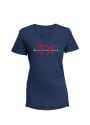 Texas Womens Navy Blue Arrow Initials Short Sleeve T Shirt
