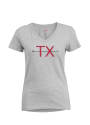 Texas Womens Grey Arrow Initials Short Sleeve T Shirt