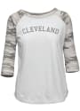 Cleveland Womens Camo Raglan ¾ Sleeve T Shirt