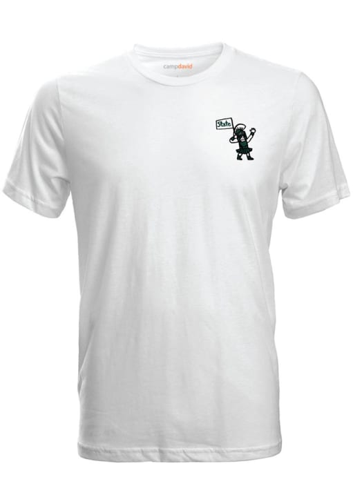 Michigan State Spartans Womens White Julia Gash Short Sleeve T-Shirt