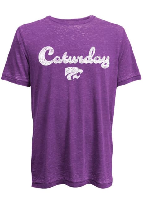 K-State Wildcats Lifeguard Caturday Short Sleeve T Shirt - Purple