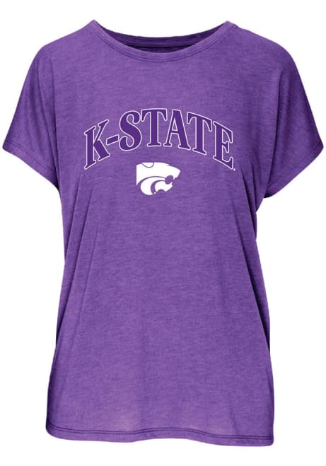K-State Wildcats Glitter Blossom Short Sleeve T-Shirt - Purple