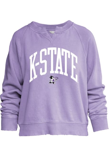 Womens Purple K-State Wildcats Willow Washed Crew Sweatshirt