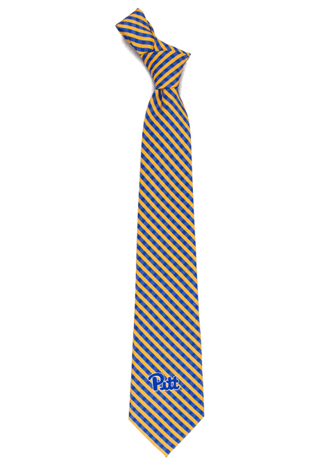 Gingham Pitt Panthers Mens Tie - Blue