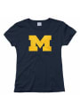 Michigan Wolverines Womens Navy Blue Glitzy T-Shirt