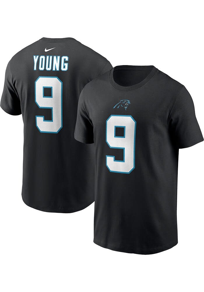 Bryce Young Carolina Panthers BLACK Name and Number Short Sleeve