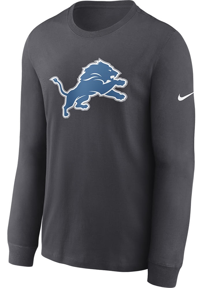 Nike Detroit Lions Logo Long Sleeve T Shirt CHARCOAL - 173200428