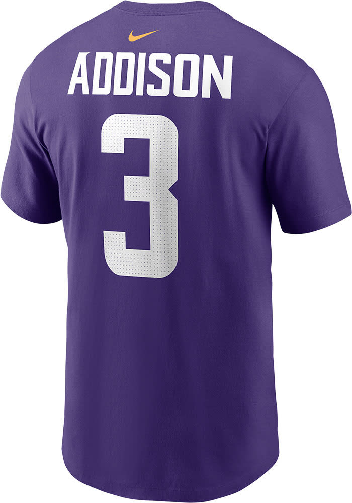 Jordan Addison Minnesota Vikings PURPLE Name and Number